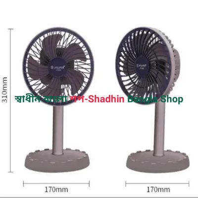 JYSUPER JY-2218 Rechargeable Mini Table Fan 12.5 Inch – 4000mAh Battery, 3 Speed, USB Type-C & Type-B Charging_img_2