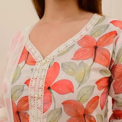 New Collection Ready Made Cotton Three Piece For Women Salwar Butter Orna Sifon_img_0