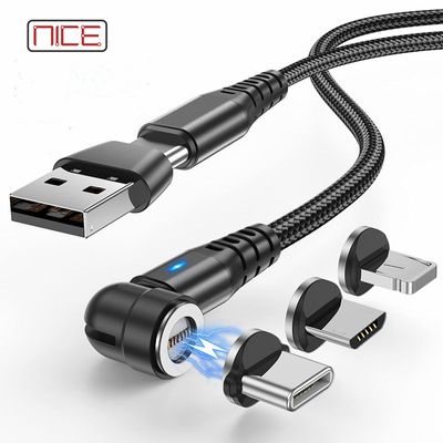 3-in-1 540° Rotating Magnetic Charging Cable – Type-C, iPhone & Micro USB Compatible_img_0