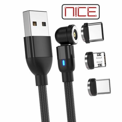 3-in-1 540° Rotating Magnetic Charging Cable – Type-C, iPhone & Micro USB Compatible_img_2