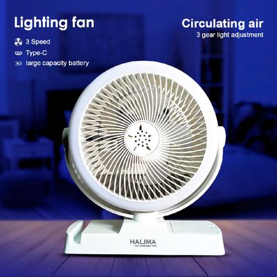 Portable 8″ Mini Rechargeable Battery Operated Fan with LED Light | Halima_img_3