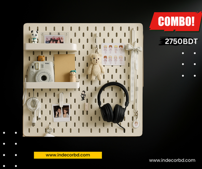 22×22 Inch Melamine PegBoard Combo – Stylish Wall Organizer | InDecorBD_img_2