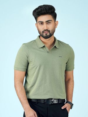 Mens Premium Polo T-Shirt V-Olive_img_0