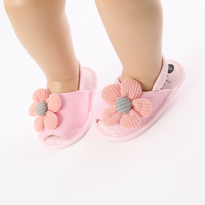 Baby Girls Fabric Non-Slip First Walkers Flat Sole Sunflower Sandals (0-15 months)_img_3