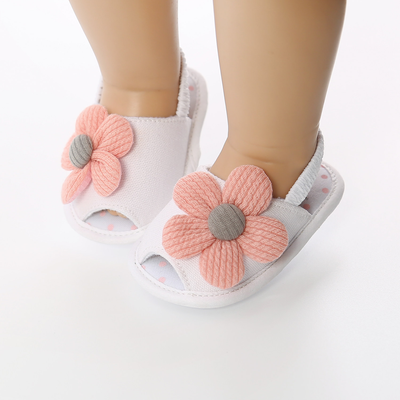 Baby Girls Fabric Non-Slip First Walkers Flat Sole Sunflower Sandals (0-15 months)_img_5