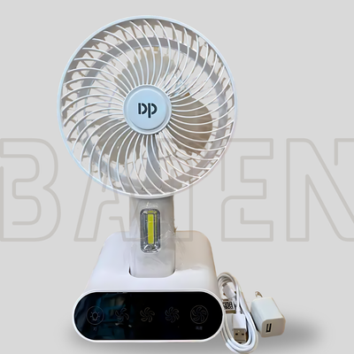 DP 7624 Rechargeable Portable USB Table Fan with LED Light_img_0
