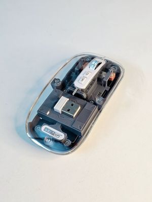GearUP WM30 Transparent Crystal 2.4G + Bluetooth Magnetic Wireless Mouse- Gray Color_img_0