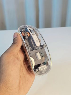 GearUP WM30 Transparent Crystal 2.4G + Bluetooth Magnetic Wireless Mouse- Gray Color_img_1