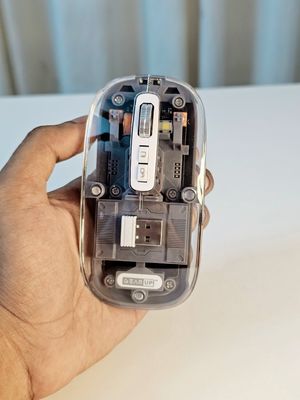 GearUP WM30 Transparent Crystal 2.4G + Bluetooth Magnetic Wireless Mouse- Gray Color_img_2