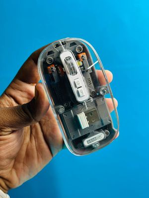 GearUP WM30 Transparent Crystal 2.4G + Bluetooth Magnetic Wireless Mouse- Gray Color_img_4