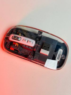 GearUP WM30 Transparent Crystal 2.4G + Bluetooth Magnetic Wireless Mouse- Gray Color_img_7