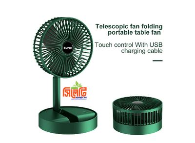 Portable Rechargeable Desk Fan, Folding Fan 3 Speeds Adjustable Height Table Fan with Timer, 2000mAh Rechargeable USB Charging for Home Office Travel_img_1