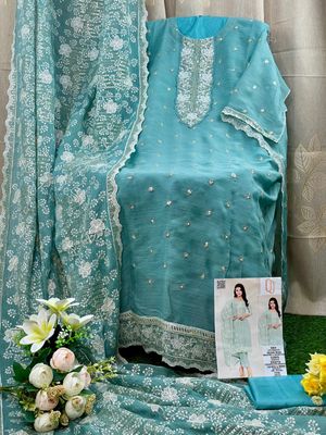 Semi –Embroidery & Sequence Work Party dress_img_10