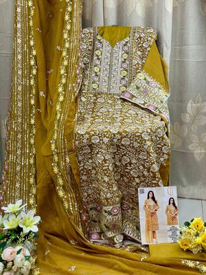 Semi –Embroidery & Sequence Work Party dress_img_8