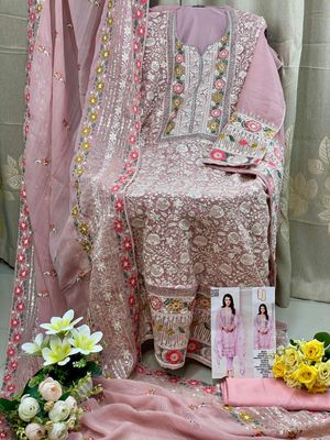 Semi –Embroidery & Sequence Work Party dress_img_10
