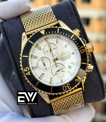 BOSS GOLDEN MASH CHAIN WHITE DIAL BLACK BEZEL_img_0