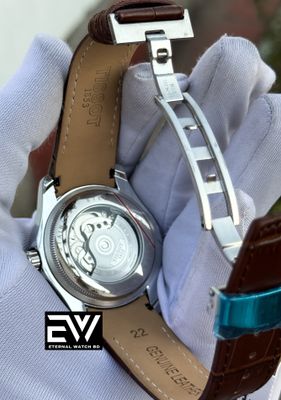 TISSOT 3 CHRONO WITH AUTOMATIC BROWN BELT WHITE DIAL SILVER CASE_img_3