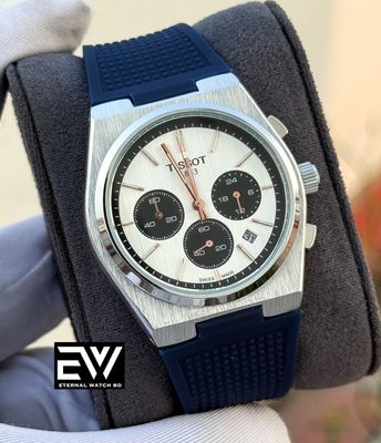 TISSOT PRX BLUE BELT SILVER CASE WHITE DIAL RG DIGIT BLACK SUB_img_0