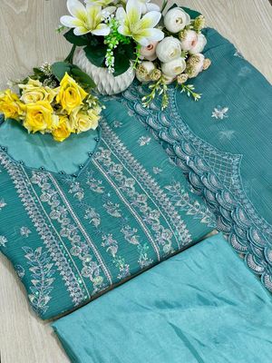 Semi –Embroidery & Sequence Work Party dress_img_4