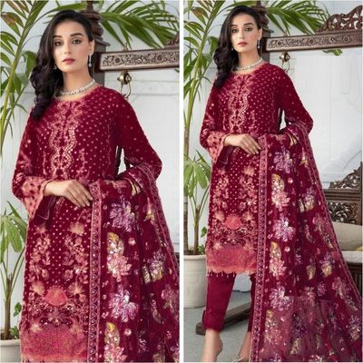 Semi –Embroidery & Sequence Work Party dress_img_0