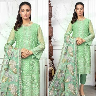 Semi –Embroidery & Sequence Work Party dress_img_1