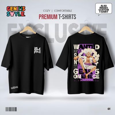 Wanted (One Piece) Drop Shoulder Anime T-shirt - 61