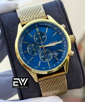 BOSS CHRONO GOLDEN MASH CHAIN BLUE DIAL_img_0