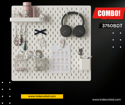 22x22 inch Square PegBoard Combo – Compact Wall Organizer with Hooks & Accessories | InDecorBD_img_1