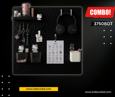 22x22 inch Square PegBoard Combo – Compact Wall Organizer with Hooks & Accessories | InDecorBD_img_2