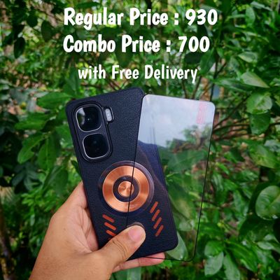 IQOO Neo10 combo Leather magnetic back cover + screen protector fingerprint granted_img_0