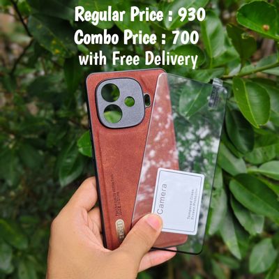 IQOO Z9Turbo combo leather cover + screen protector + camera protector (glass)_img_1