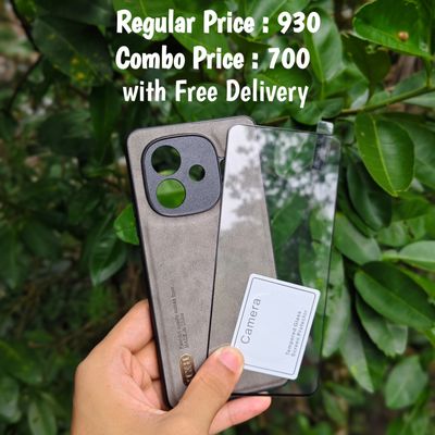 IQOO Z9Turbo combo leather cover + screen protector + camera protector (glass)_img_2