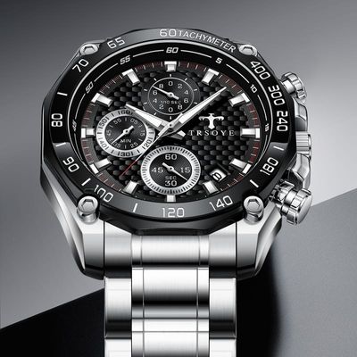 Trsoye TRS6617 Men's Silver Chronograph Quartz Watch_img_2