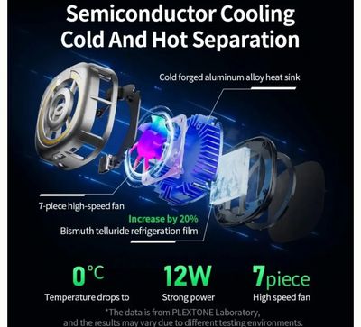 PLEXTONE EX2 ULTRA Magnetic Radiator for Mobile Cooling Phone Tablet PC Semiconductor Refrigeration Cooling RGB Light_img_2