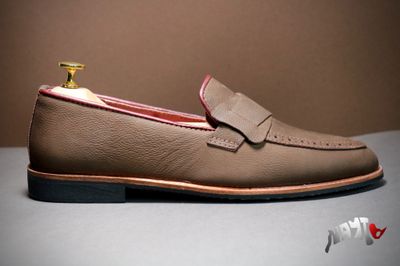 Nubuck Signature Brown Penny Loafer_img_1