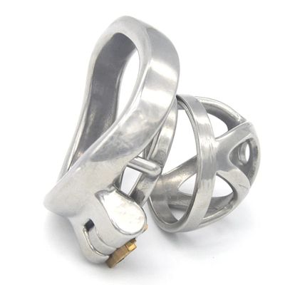 Male Chastity Belt Device Cock Cage Stainless Steel Penis Ring Lock Chastity Cage With Catheter Anti-drop Ring Sex Toys For Men_img_11