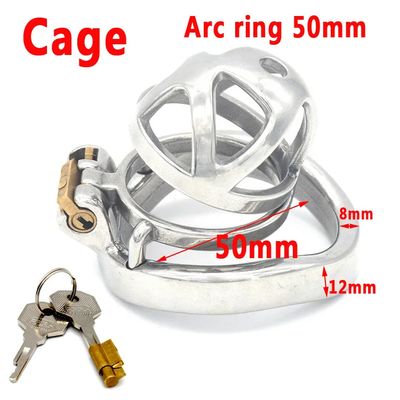 Male Chastity Belt Device Cock Cage Stainless Steel Penis Ring Lock Chastity Cage With Catheter Anti-drop Ring Sex Toys For Men_img_5
