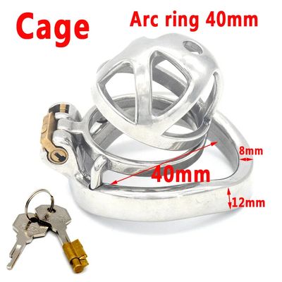 Male Chastity Belt Device Cock Cage Stainless Steel Penis Ring Lock Chastity Cage With Catheter Anti-drop Ring Sex Toys For Men_img_7