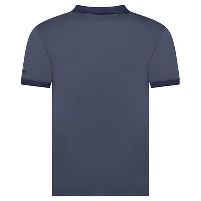 Embroidered polo shirt with flags and navy short sleeves_img_1