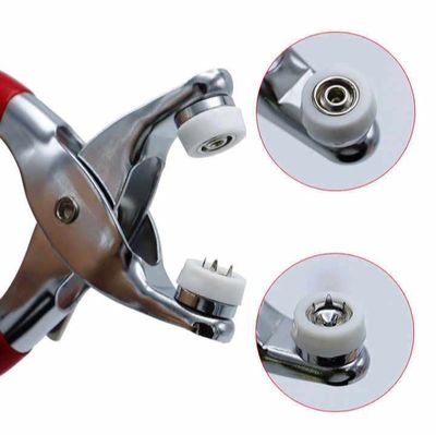 Snap Button Tools Press Studs Pliers Tool 9.5mm Snap Fasteners Tool Kit Hollow and Solid Metal Prong Snaps Buttons Clothing Leather Crafting Sewing Access Baby clothes button DIY Clothes installation Tool_img_8
