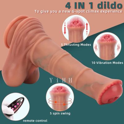 Remote control Thrusting Dildo Vibrator G Spot Clitoral Stimulator Big Horse Penis Telescopic Heating Vibrator Sex Toy For Women_img_2