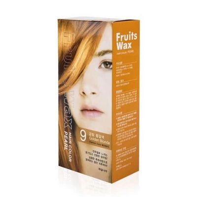 Welcos Fruits Wax Hair Color Pearl (9-Golden Blonde) - 120g_img_1