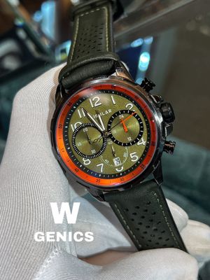 Tubular Authentic Chrono Belt Full Black Red Bezel Green Dial_img_0