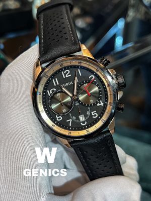Tubular Authentic Chrono Belt Black RG Bezel Black Dial White Digit_img_0