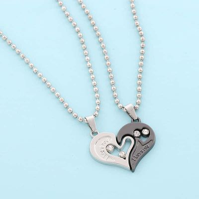 Heart Puzzle Couple Necklace set_img_1