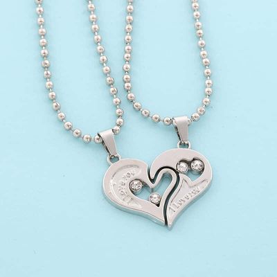 Heart Puzzle Couple Necklace set_img_2