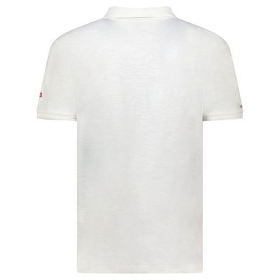 Embroidered polo shirt with flags and white short sleeves_img_1