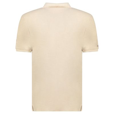 Embroidered polo shirt with flags and beige short sleeves_img_1