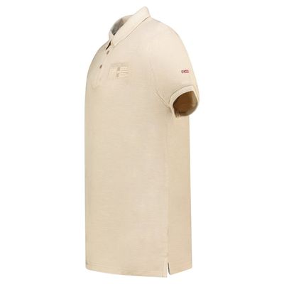 Embroidered polo shirt with flags and beige short sleeves_img_2