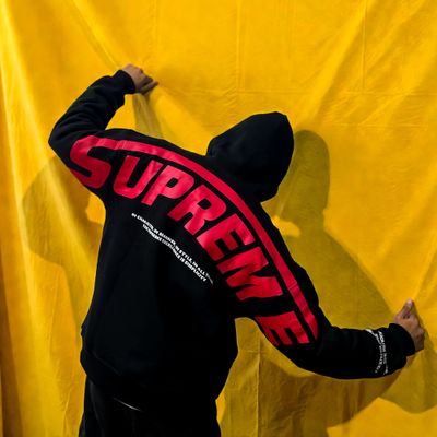 THE SUPREME OVERSIZED DROPSHOULDER HOODIE BLACK_img_2